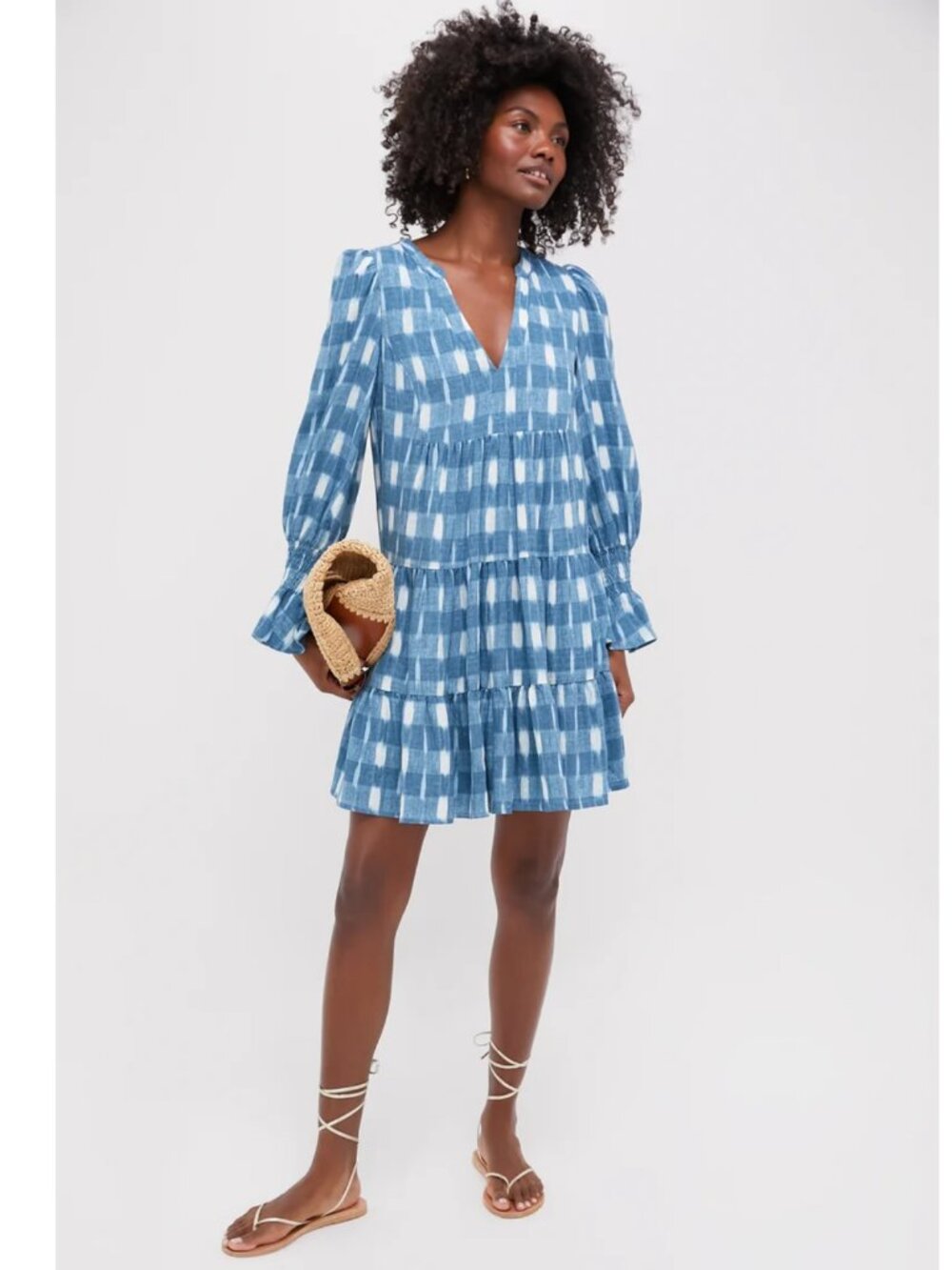 Pomander Place Blue Ikat Kenzo Dress Size XL